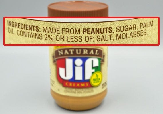 Ingredients in Natural Jif Creamy Peanut Butter that are unsafe for dogs